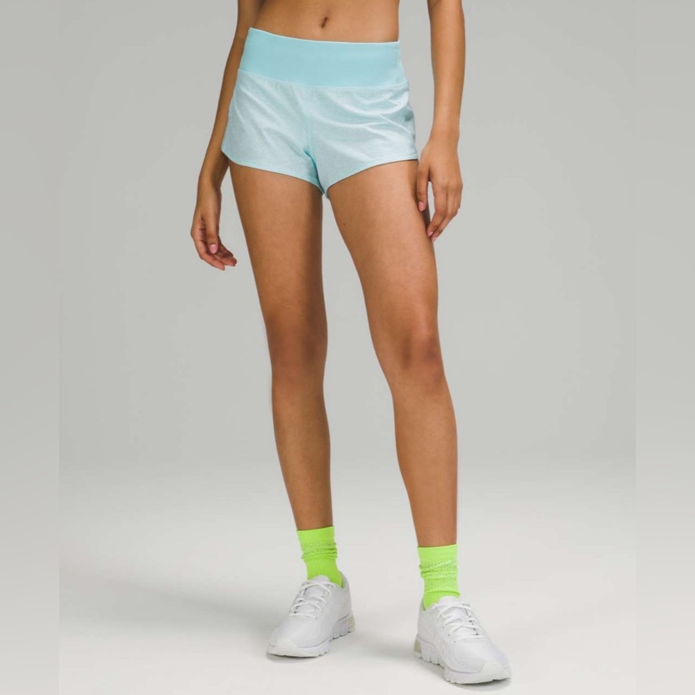 Lululemon Speed Up Short 2.5" Heather Lux Multi Icing Blue/Icing Blue - Picture 3 of 12